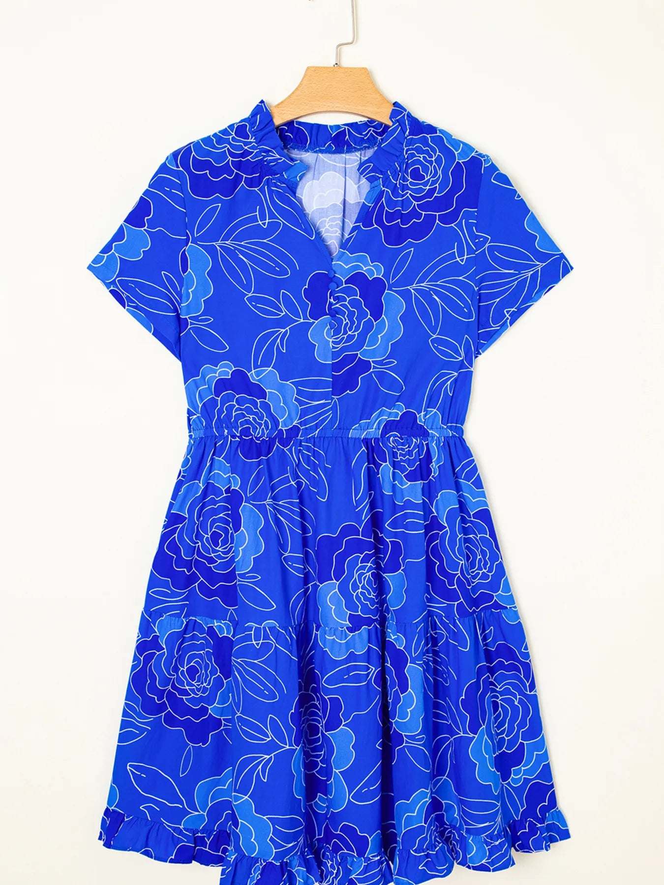 Ruffled Hem Short Sleeve Flowy Mini Dress – The Spotted Phoenix
