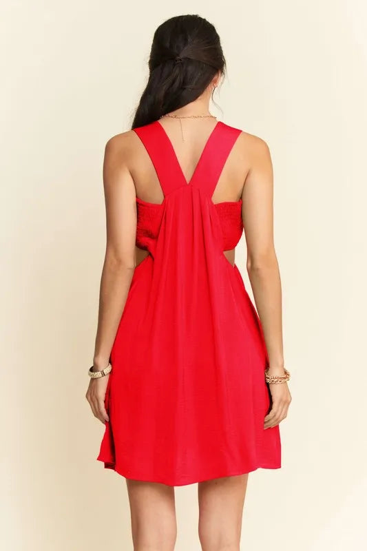 Washed Satin Cutout Skirt Bandeau Mini Dress – The Spotted Phoenix