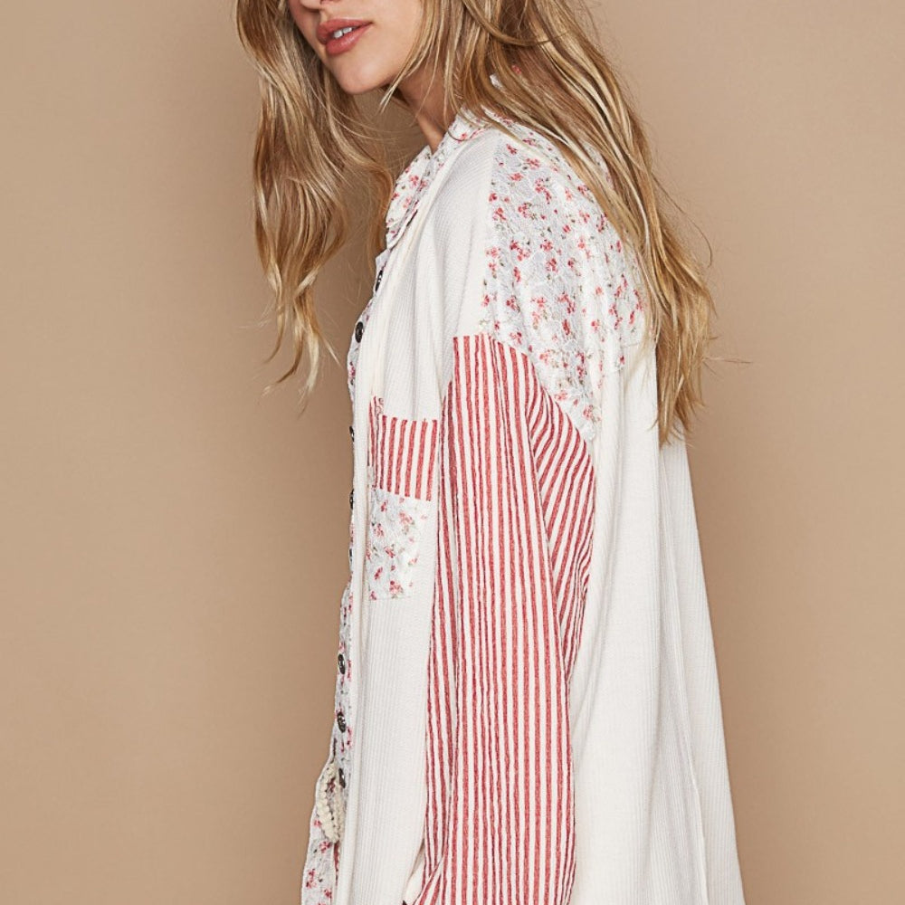 
                      
                        Long Sleeve Embroidered Print Patch Pocket Shirt
                      
                    