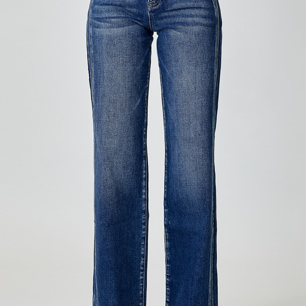 
                      
                        RISEN Mid Rise Straight Jeans
                      
                    