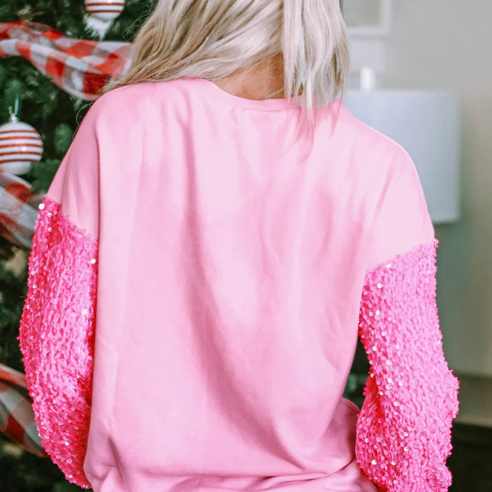 Sequin Nutcracker Dropped Shoulder Sweatshirt