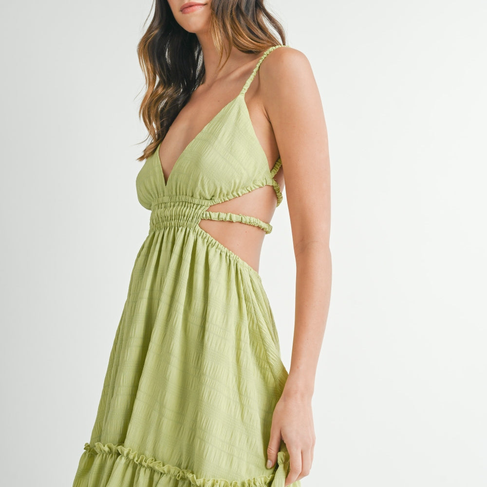 
                      
                        Cutout Waist Backless Maxi Dress
                      
                    