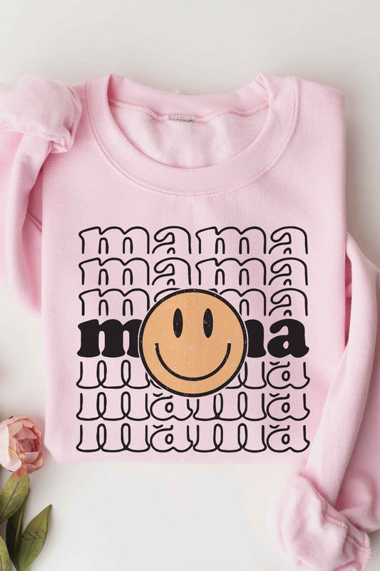 MAMA HAPPY FACE Graphic Sweatshirt