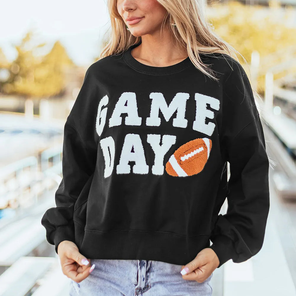 
                      
                        GAME DAY Round Neck Long Sleeve Sweatshirt
                      
                    