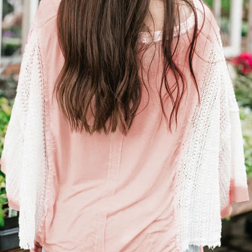 V-Neck Three-Quarter Sleeve Blouse