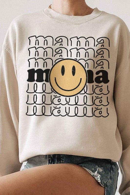 
                      
                        MAMA HAPPY FACE Graphic Sweatshirt
                      
                    