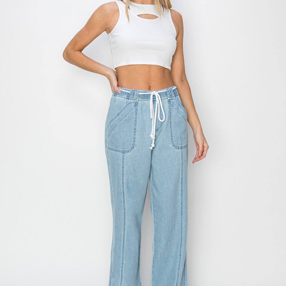 
                      
                        RISEN High Rise Straight Jeans
                      
                    