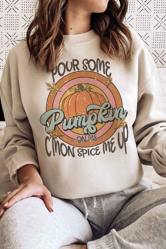 
                      
                        POUR SOME PUMPKIN ON ME Graphic Sweatshirt
                      
                    