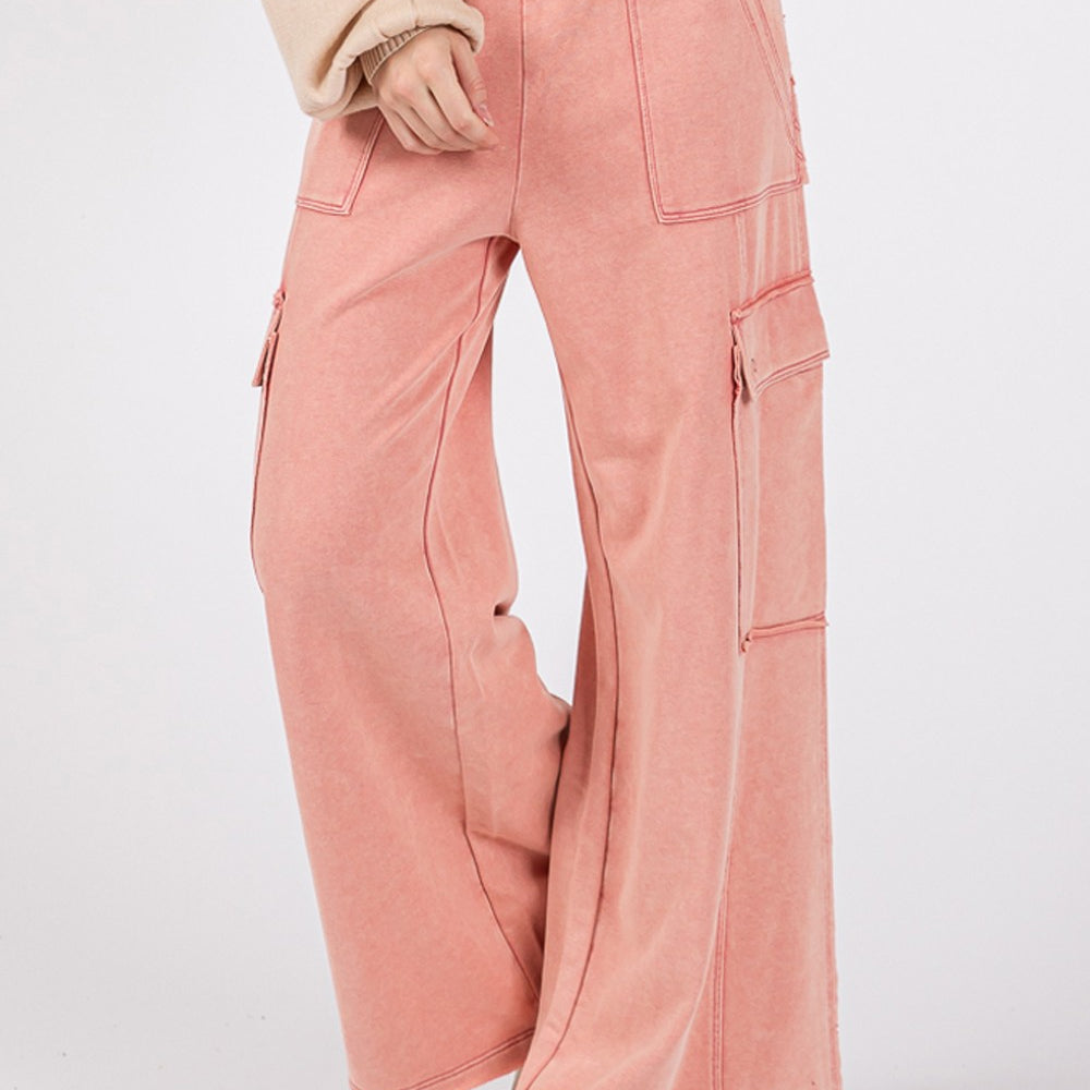 
                      
                        Knit Terry Mineral Wash Wide Leg Pants
                      
                    