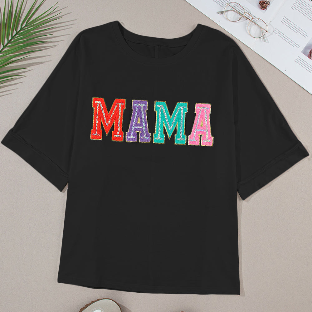 
                      
                        MAMA Round Neck Short Sleeve T-Shirt
                      
                    