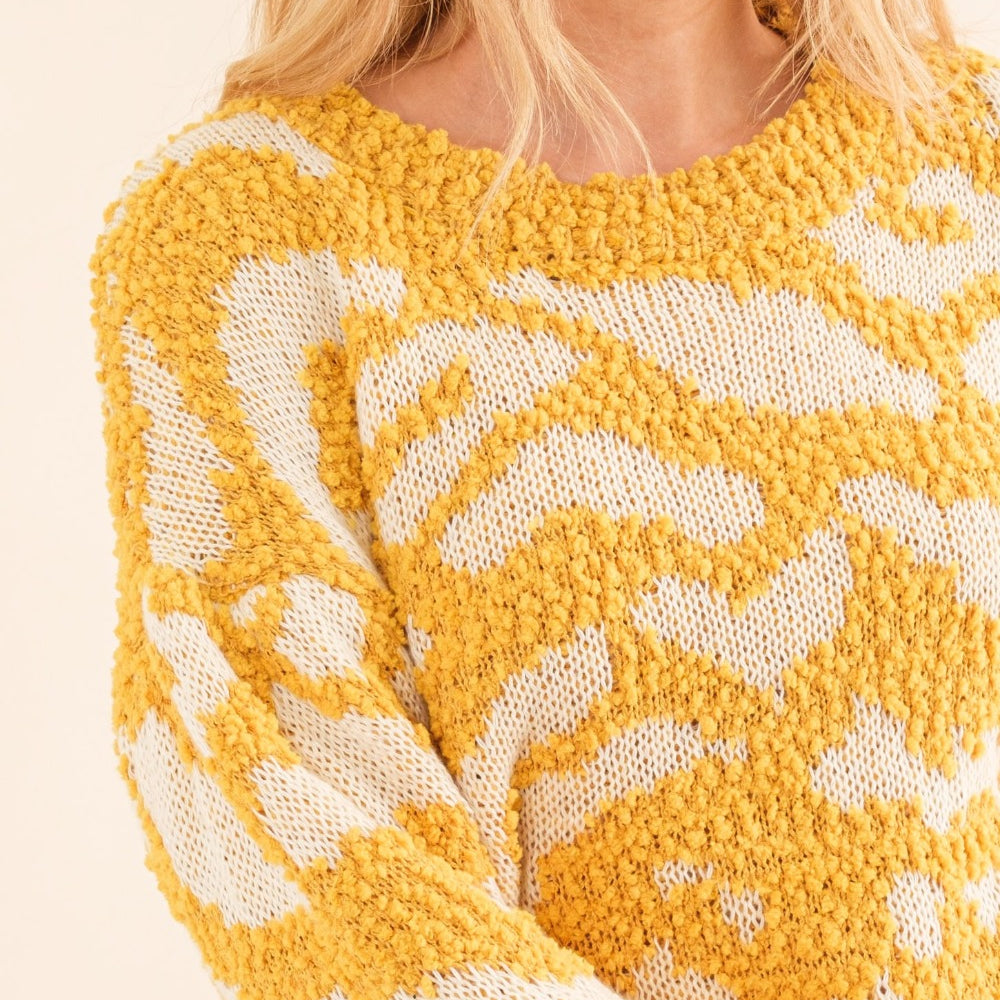 
                      
                        And The Why Full Size Textured Pattern Contrast Sweater
                      
                    