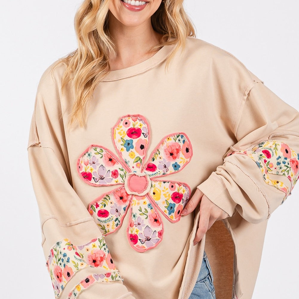 
                      
                        Daisy Patch Applique Long Sleeve Sweatshirt
                      
                    