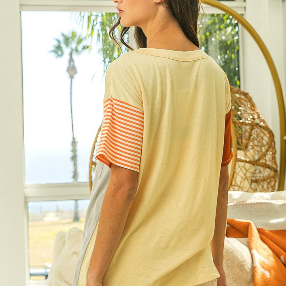 Color Block Short Sleeve T-Shirt