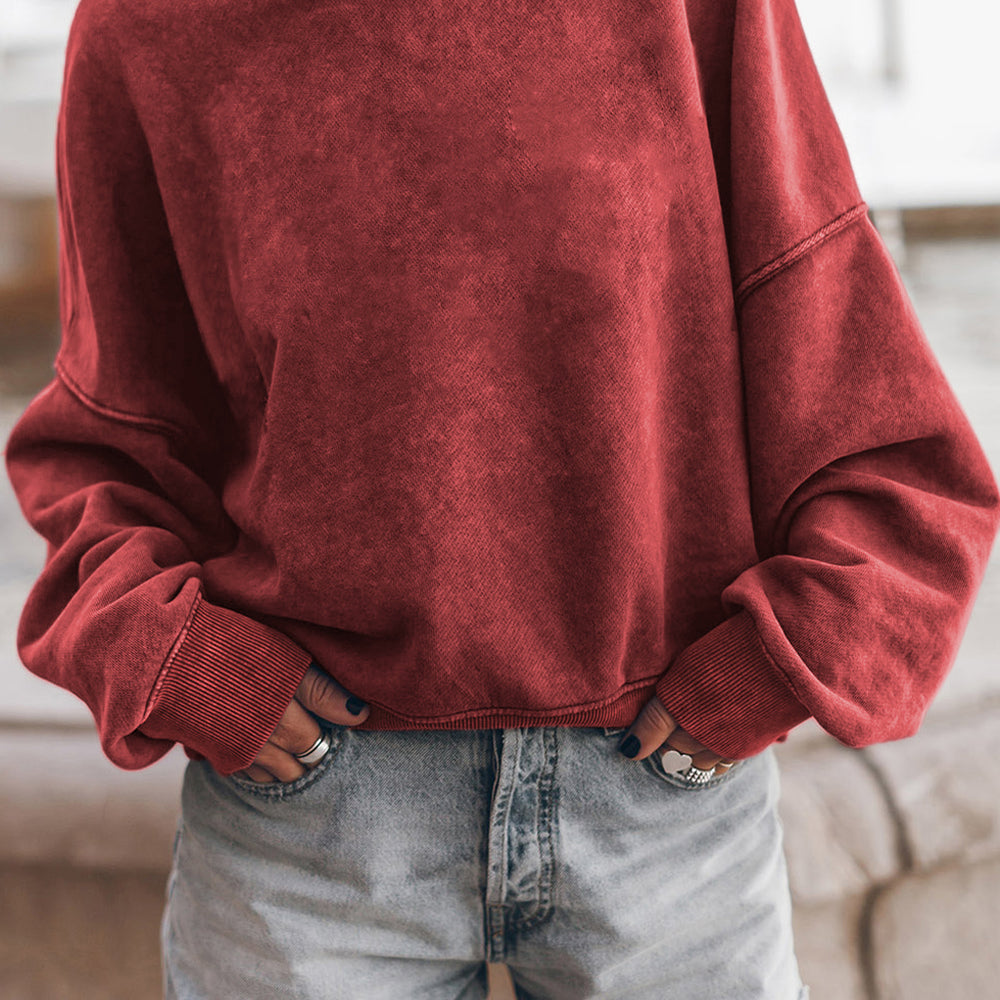 
                      
                        Round Neck Dropped Shoulder Sweatshirt
                      
                    