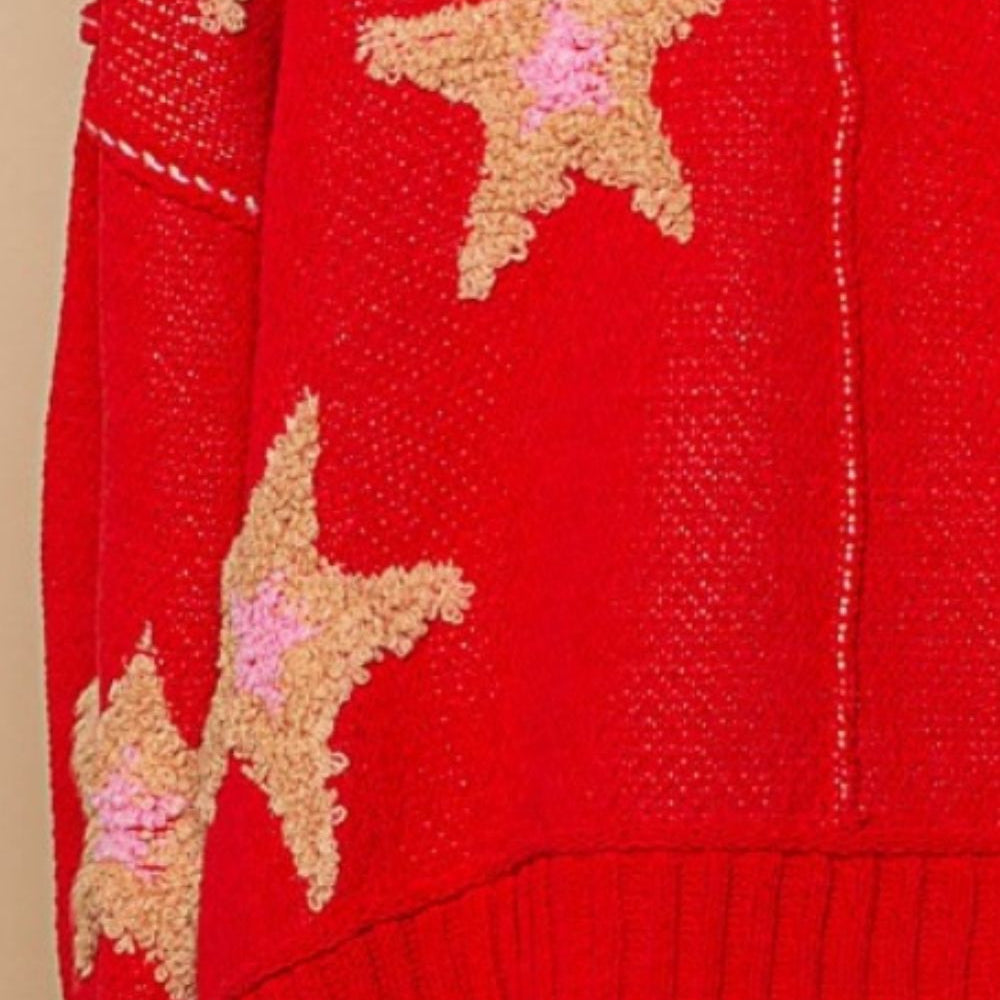 
                      
                        Long Sleeve Star Patch Sweater
                      
                    