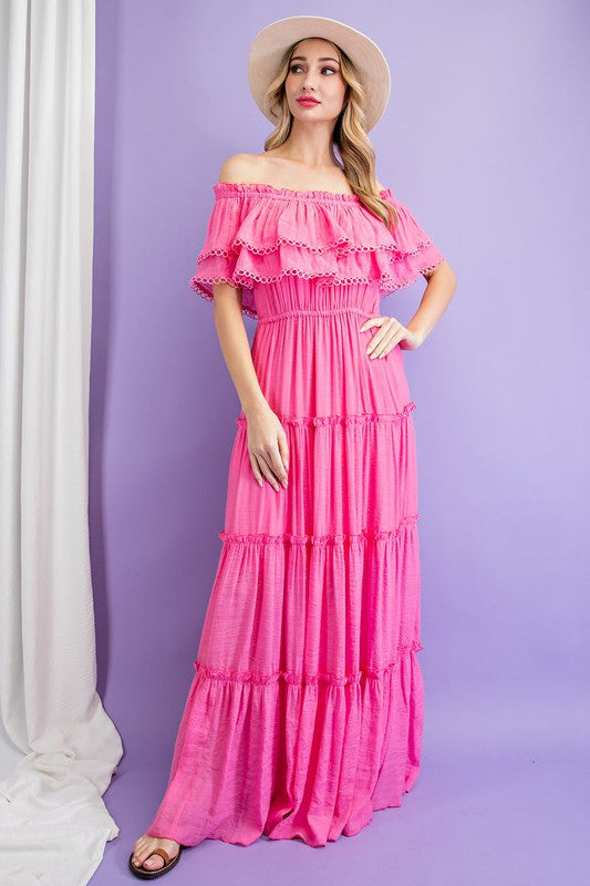 Sicilie Off The Shoulder Maxi Dress