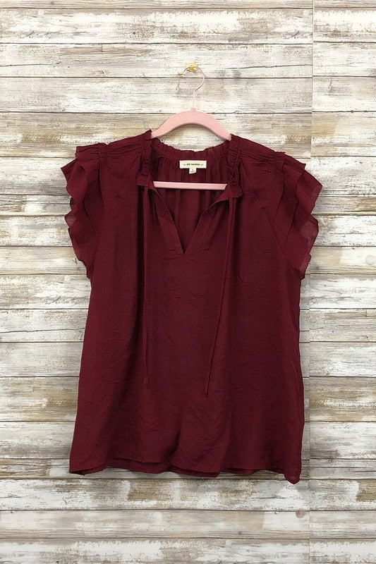 Natalie Ruffle Sleeve Top
