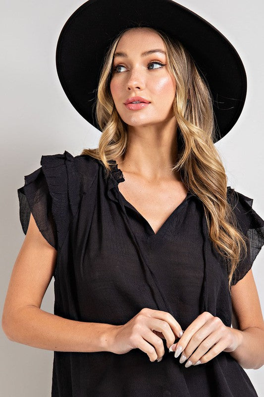 Natalie Ruffle Sleeve Top