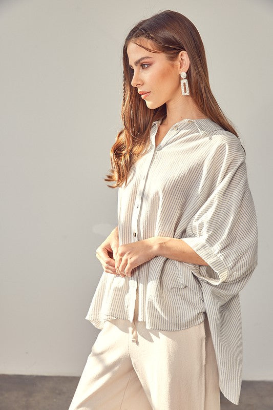 
                      
                        Isabelle Striped Button Down Shirt
                      
                    