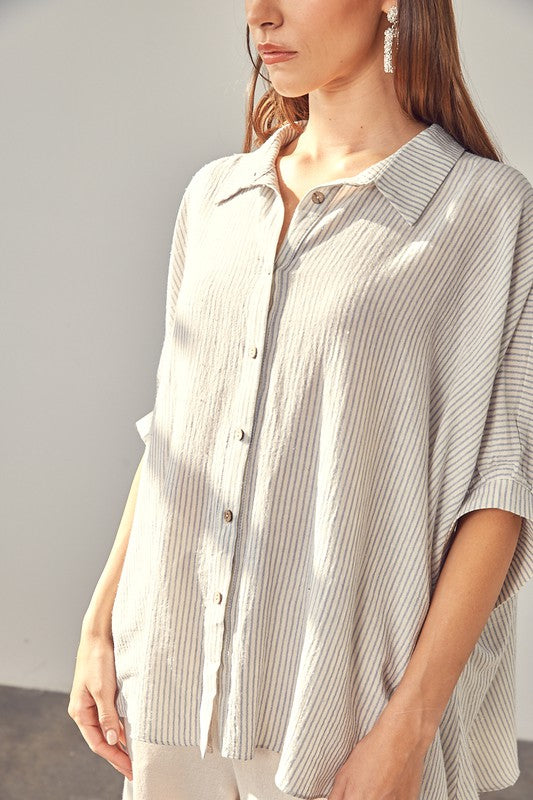 
                      
                        Isabelle Striped Button Down Shirt
                      
                    