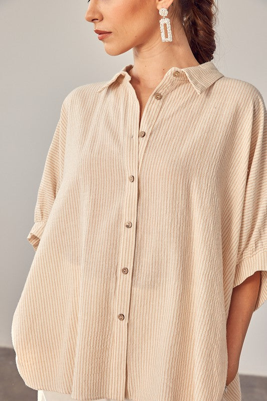 
                      
                        Isabelle Striped Button Down Shirt
                      
                    