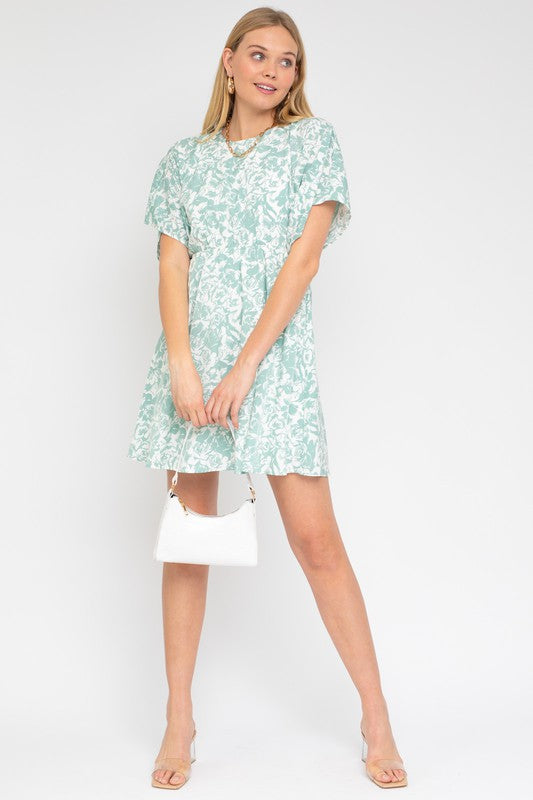 Load image into Gallery viewer, Cam Kimono Sleeve Floral Dress
