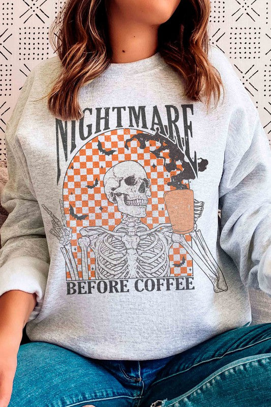 
                      
                        NIGHTMARE BEFORE COFFEE Graphic Sweatshirt
                      
                    