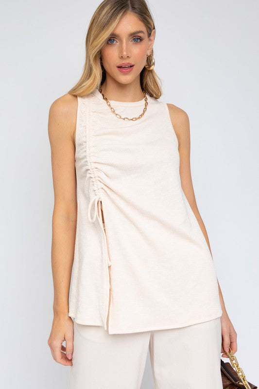 Melissa Sleeveless Ruched Top