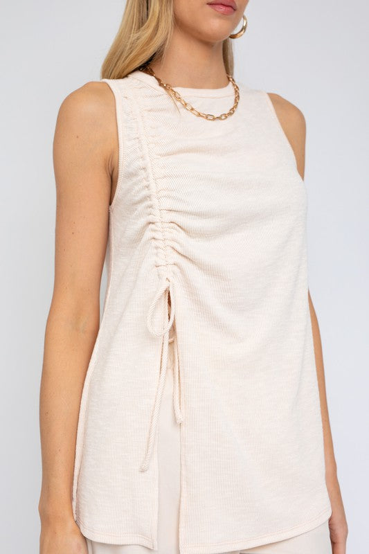 
                      
                        Melissa Sleeveless Ruched Top
                      
                    