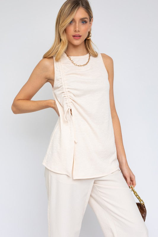 Melissa Sleeveless Ruched Top