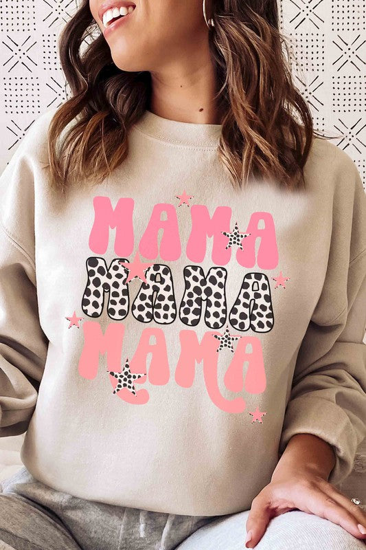 LEOPARD MAMA STARS GRAPHIC SWEATSHIRT