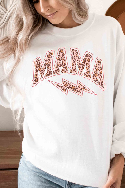 LEOPARD MAMA LIGHTNING GRAPHIC SWEATSHIRT