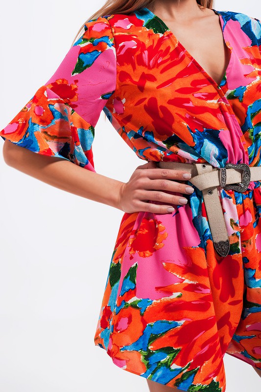 Bri Floral Wrap Romper