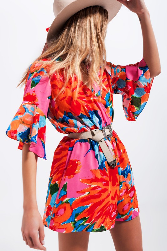 Bri Floral Wrap Romper