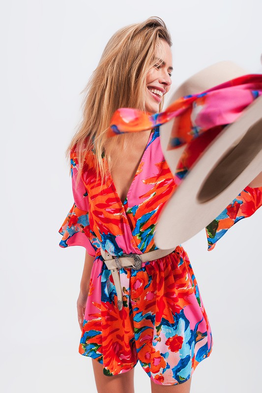 Bri Floral Wrap Romper