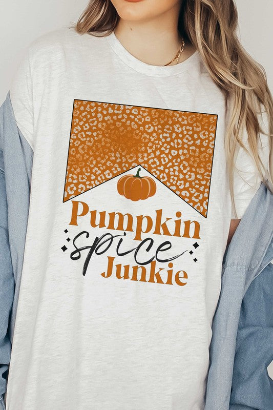 
                      
                        LEOPARD PUMPKIN SPICE JUNKIE GRAPHIC TEE
                      
                    