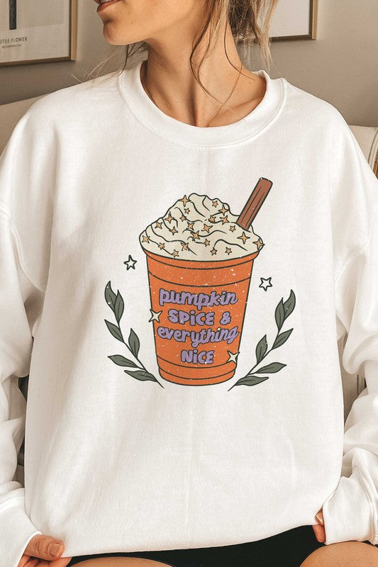 PUMPKIN SPICE & EVERYTHING NICE GRAPHIC SWEATSHIRT