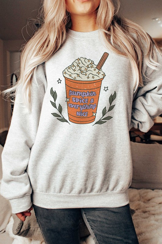 
                      
                        PUMPKIN SPICE & EVERYTHING NICE GRAPHIC SWEATSHIRT
                      
                    