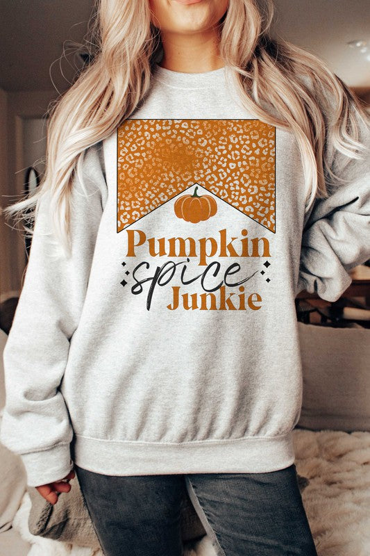 
                      
                        LEOPARD PUMPKIN SPICE JUNKIE GRAPHIC SWEATSHIRT
                      
                    