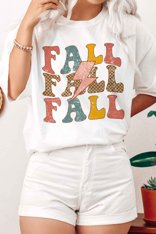 PLAID FALL LIGHTNING GRAPHIC TEE