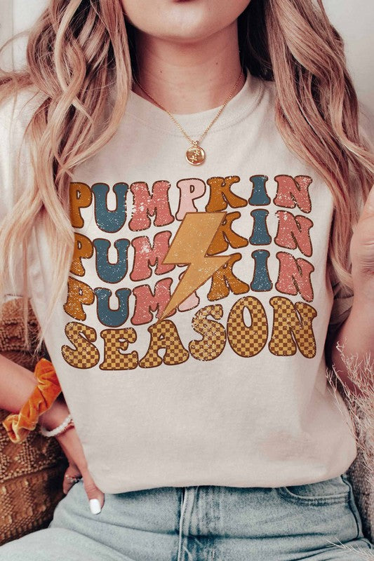 
                      
                        PLAID PUMPKIN SEASON LIGHTNING GRAPHIC TEE
                      
                    