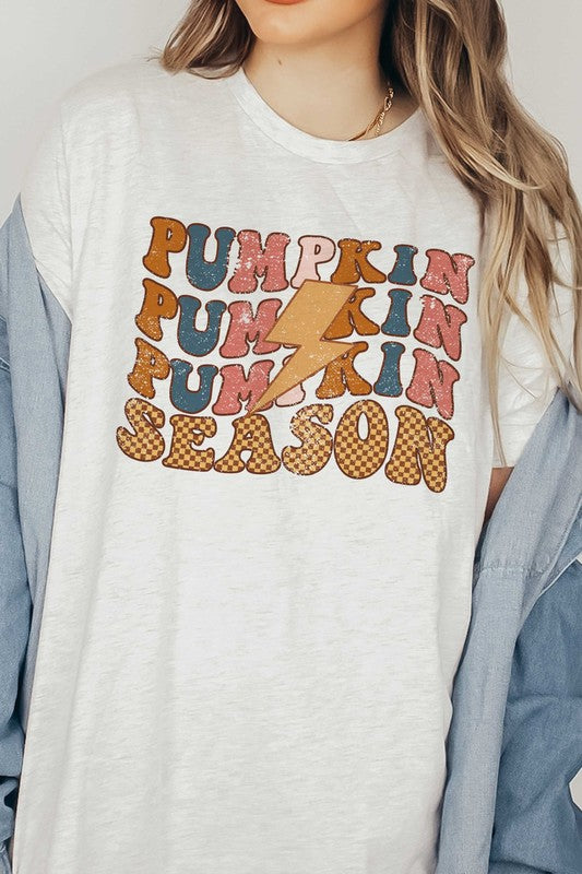 
                      
                        PLAID PUMPKIN SEASON LIGHTNING GRAPHIC TEE
                      
                    