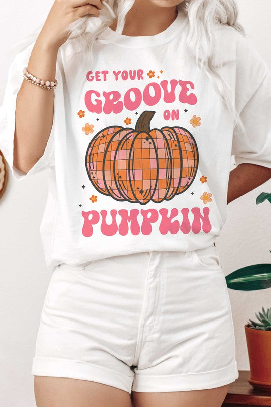 
                      
                        GET YOUR GROOVE ON DISCO PUMPKIN GRAPHIC TEE
                      
                    