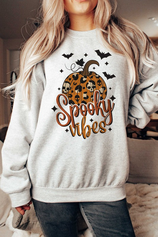 
                      
                        LEOPARD PUMPKIN SPOOKY VIBES GRAPHIC SWEATSHIRT
                      
                    