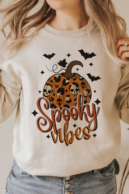 
                      
                        LEOPARD PUMPKIN SPOOKY VIBES GRAPHIC SWEATSHIRT
                      
                    