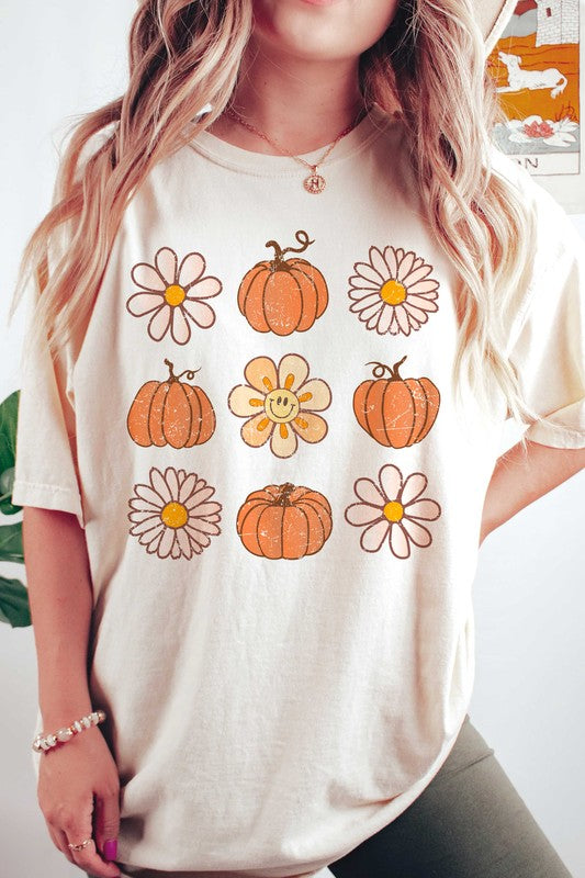 
                      
                        FLOWERS AND PUMPKINS GRAPHIC TEE
                      
                    