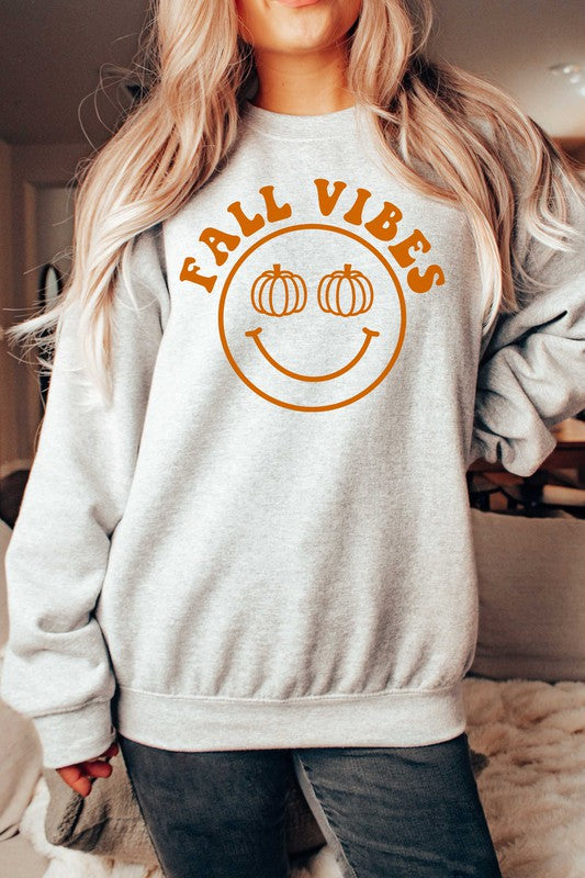 
                      
                        FALL VIBES HAPPY FACE GRAPHIC SWEATSHIRT
                      
                    