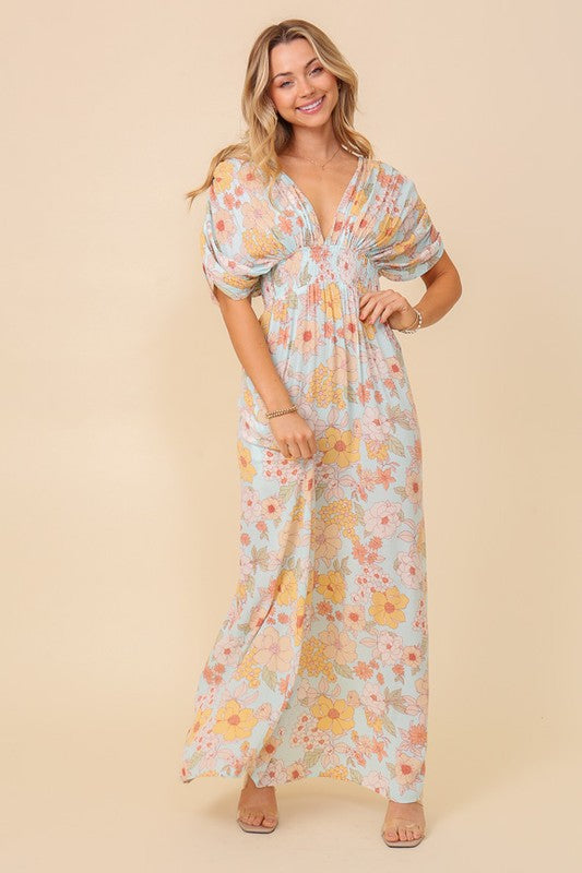 Spring Brunch Floral Maxi Dress