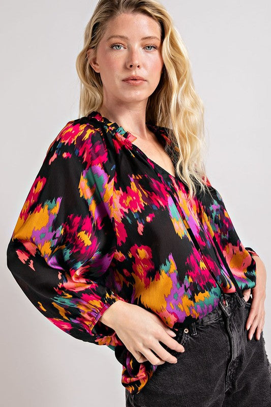 
                      
                        Carmen V-Neck Printed Top
                      
                    