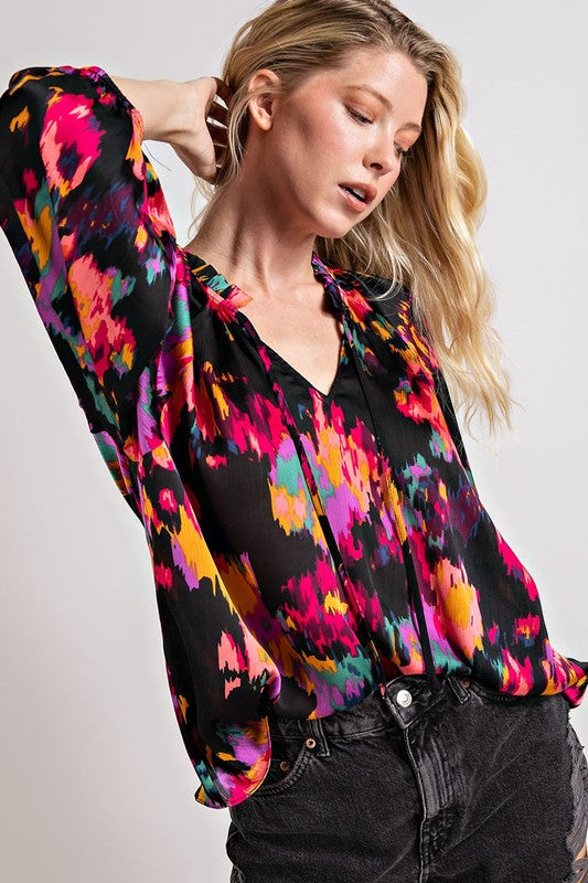 
                      
                        Carmen V-Neck Printed Top
                      
                    